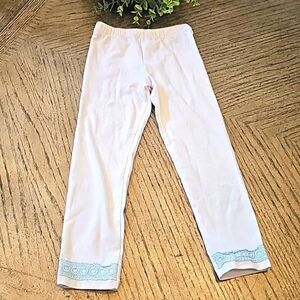 Girls lace trim leggings size 5